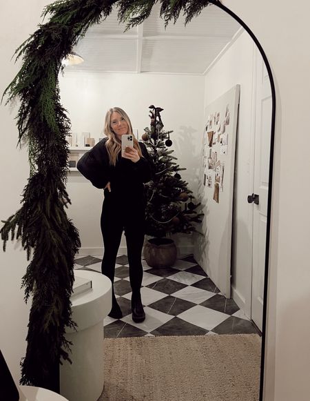 affordable & GOOD faux leather leggings + my fav black bootie!!! my leggings are Amazon fit TTS & has a seam in the back so no pancake booty. So comfortable  

#LTKstyletip #LTKfindsunder50 #LTKHoliday