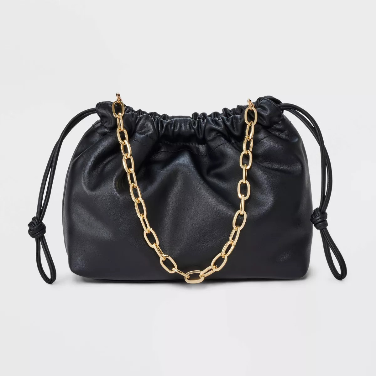 Drawstring Clutch Top Handle Bag - Universal Thread™ Black: Chain Strap, Solid Pattern | Target