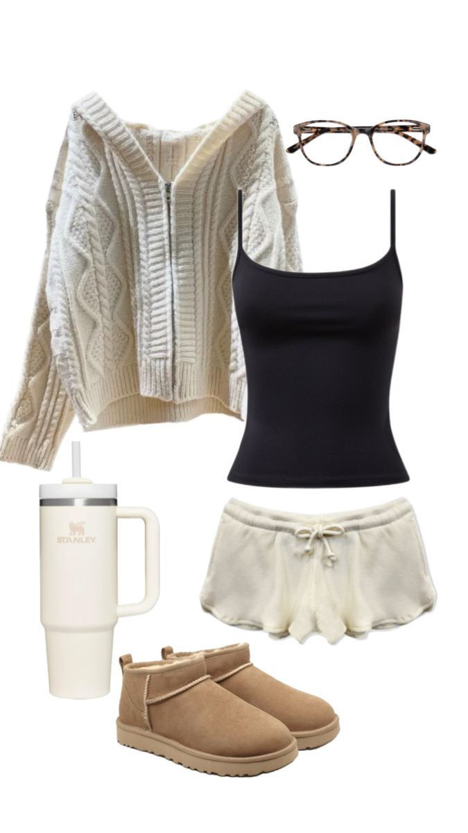 Comfy & cute for those chill-at-home mornings ☕🕯️
Loving this cozy combo — soft knit, lounge shorts & Uggs for the perfect off-duty vibe.  

 #LTKhome #LTKdresses #LTKjeans