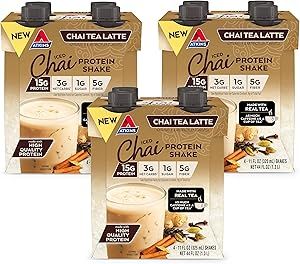 Atkins Iced Chai Tea Latte Protein Shake, 11 Fl Oz, Pack of 12 | Amazon (US)