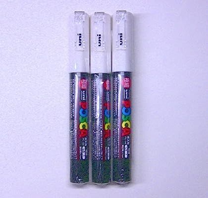 Uni Posca Paint Marker PC-1M White, 3 pens per Pack(Japan Import) [Komainu-Dou Original Package] | Amazon (US)