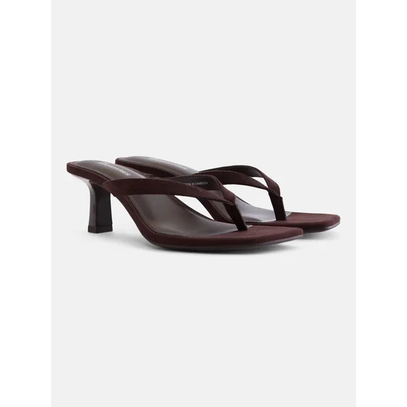No Boundaries Women's Kitten Heel Thong Sandals | Walmart (US)