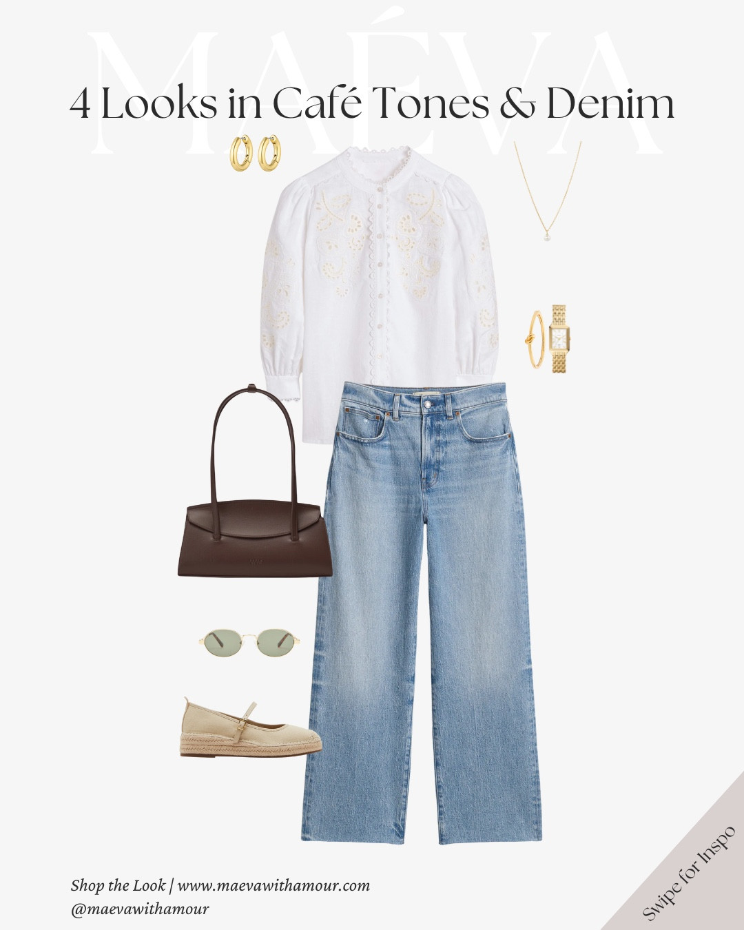 Denim and café tones, a color story we never get tired of ☕️ This 4-look mini capsule is built from just a few key pieces styled in different ways for that effortless French-inspired feel! Every piece is interchangeable, every outfit timeless! 

🤎 Which one is your favorite?

Adore these looks? Comment SHOP to receive a DM with the link or head to the link in bio to shop the looks & more! 

👉 Save & Follow to discover French-inspired style and wardrobe tips, designed to elevate your everyday fashion!

With Amour, M.

#frenchstyle #capsulewardrobe #wardrobeinspo #ootd #outfitinspo

#LTKShoeCrush #LTKStyleTip #LTKItBag