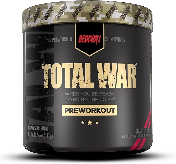 Redcon1 Total War - Pre Workout, 30 Servings, (Strawberry Kiwi) Boost Energy, Increase Endurance ... | Amazon (US)