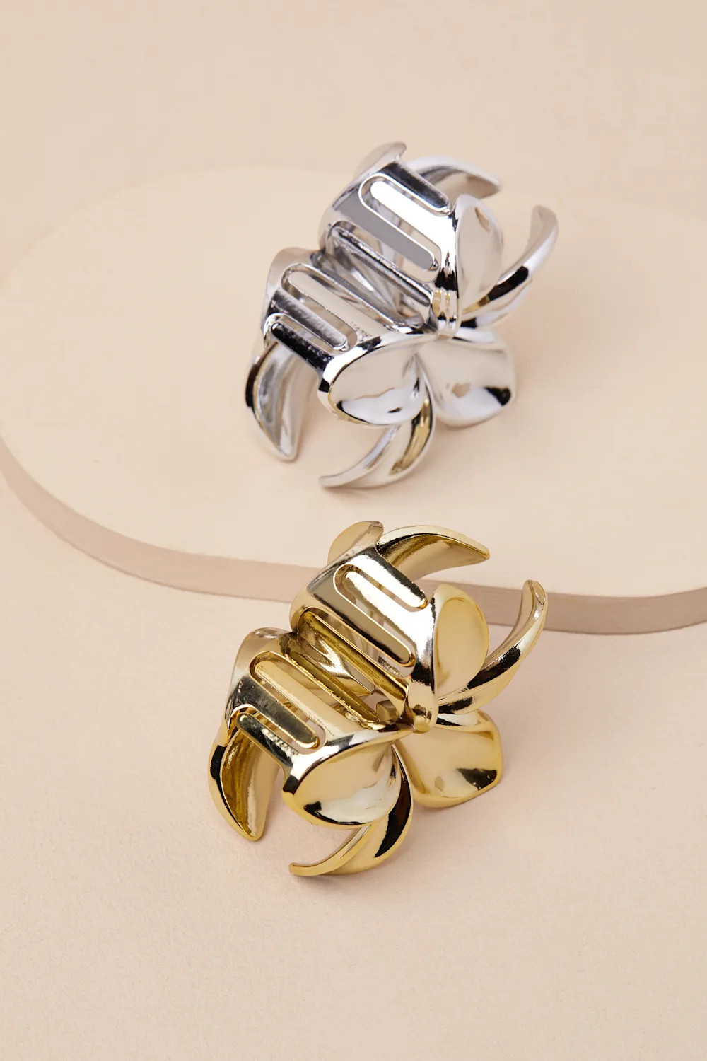 Celantra Gold and Silver Flower Claw Hair Clip Set | Lulus