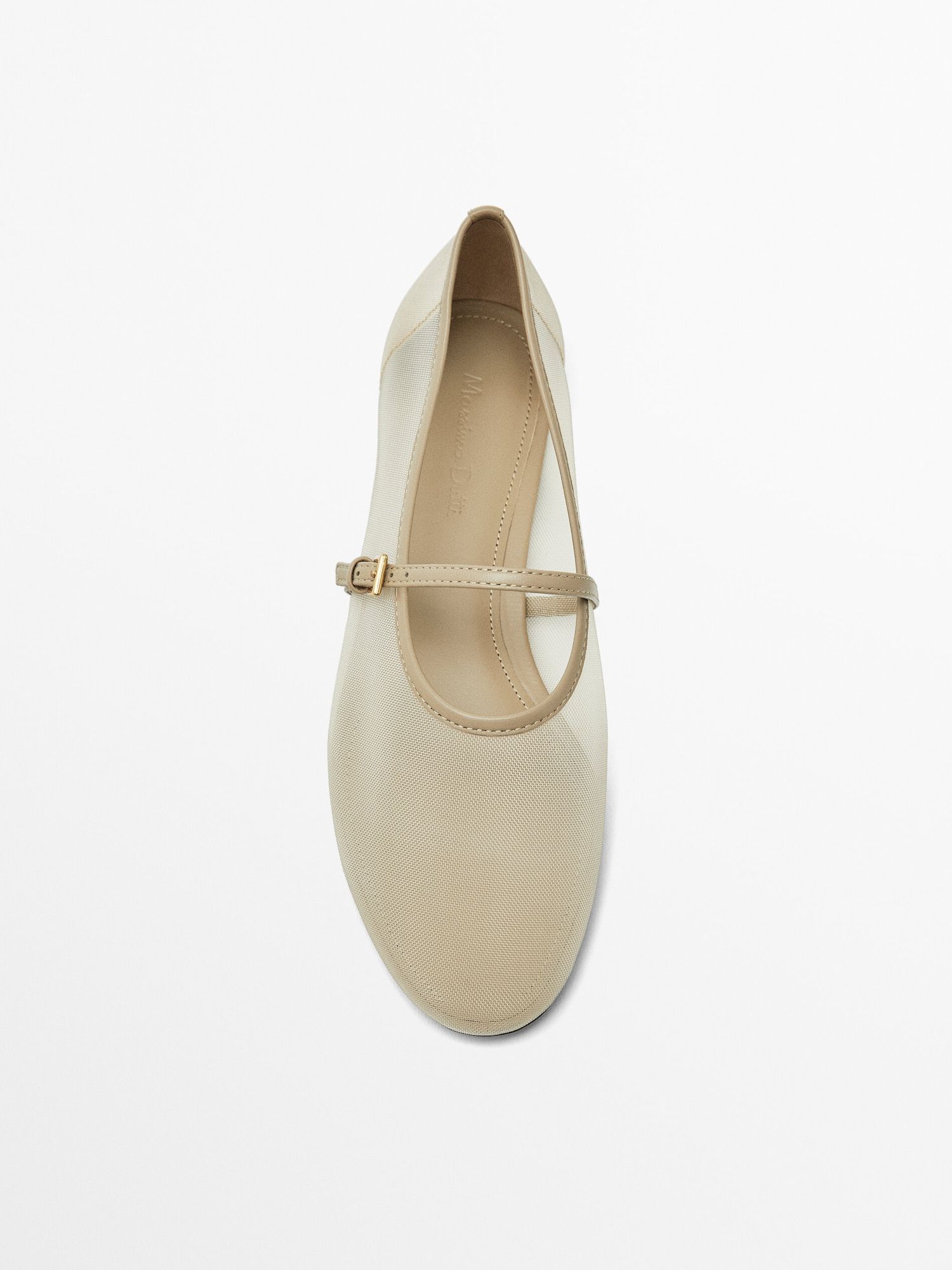 Mesh ballet flats with strap across the instep | Massimo Dutti (US)