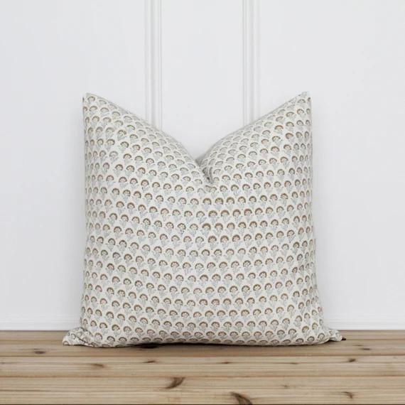 Hand Block Botanical Pillow Cover | Indian Floral Pillow Cover | Block Printed Pillow Cover | Dec... | Etsy (US)