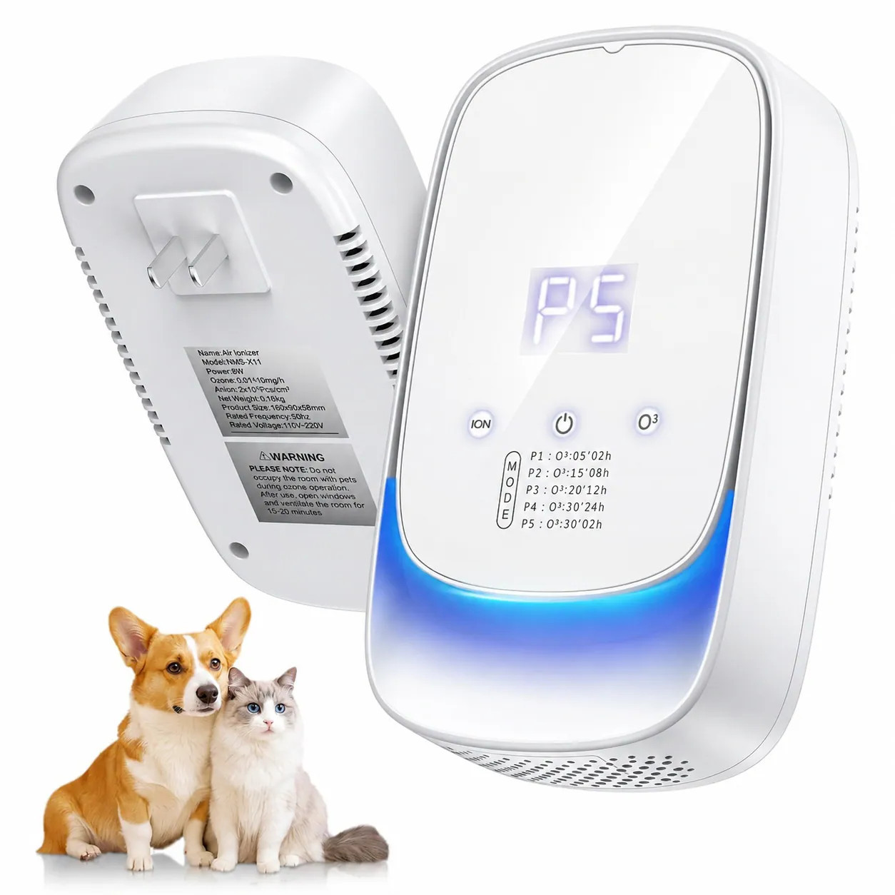 Phyfalip Ozone Odor Eliminator Plug In Air Purifier for Pet Odors Cat Litter Box Dog Urine Smoke Home Kitchen Bathroom 5 Mode Ionizer one_size | Lowe's