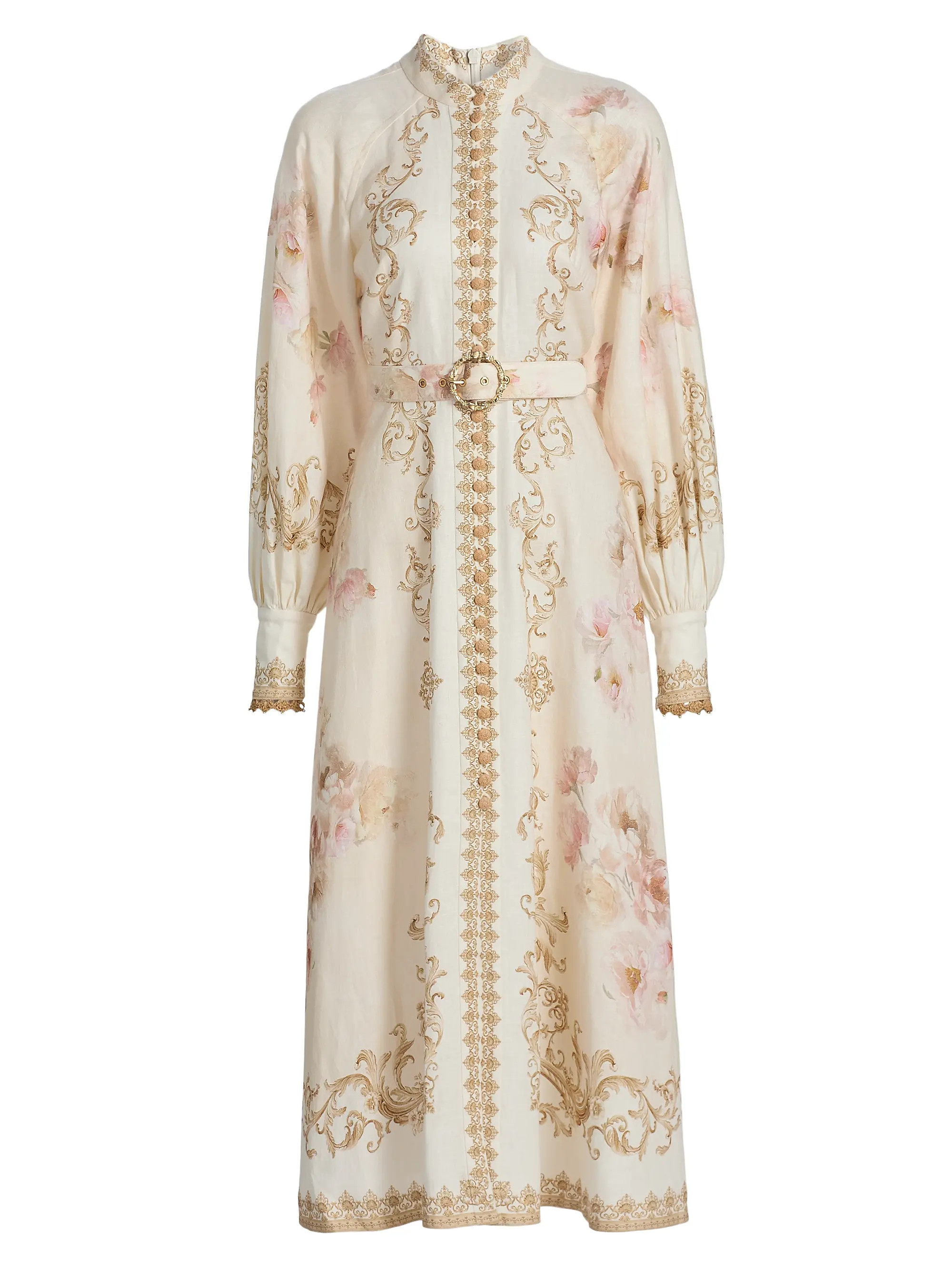 Hypnotic Linen Belted Midi-Dress | Saks Fifth Avenue