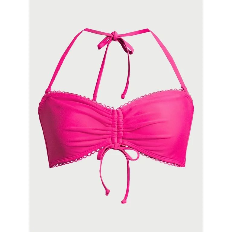 No Boundaries Juniors’ Ruched Bandeau Bikini Top, Sizes XS-XL | Walmart (US)