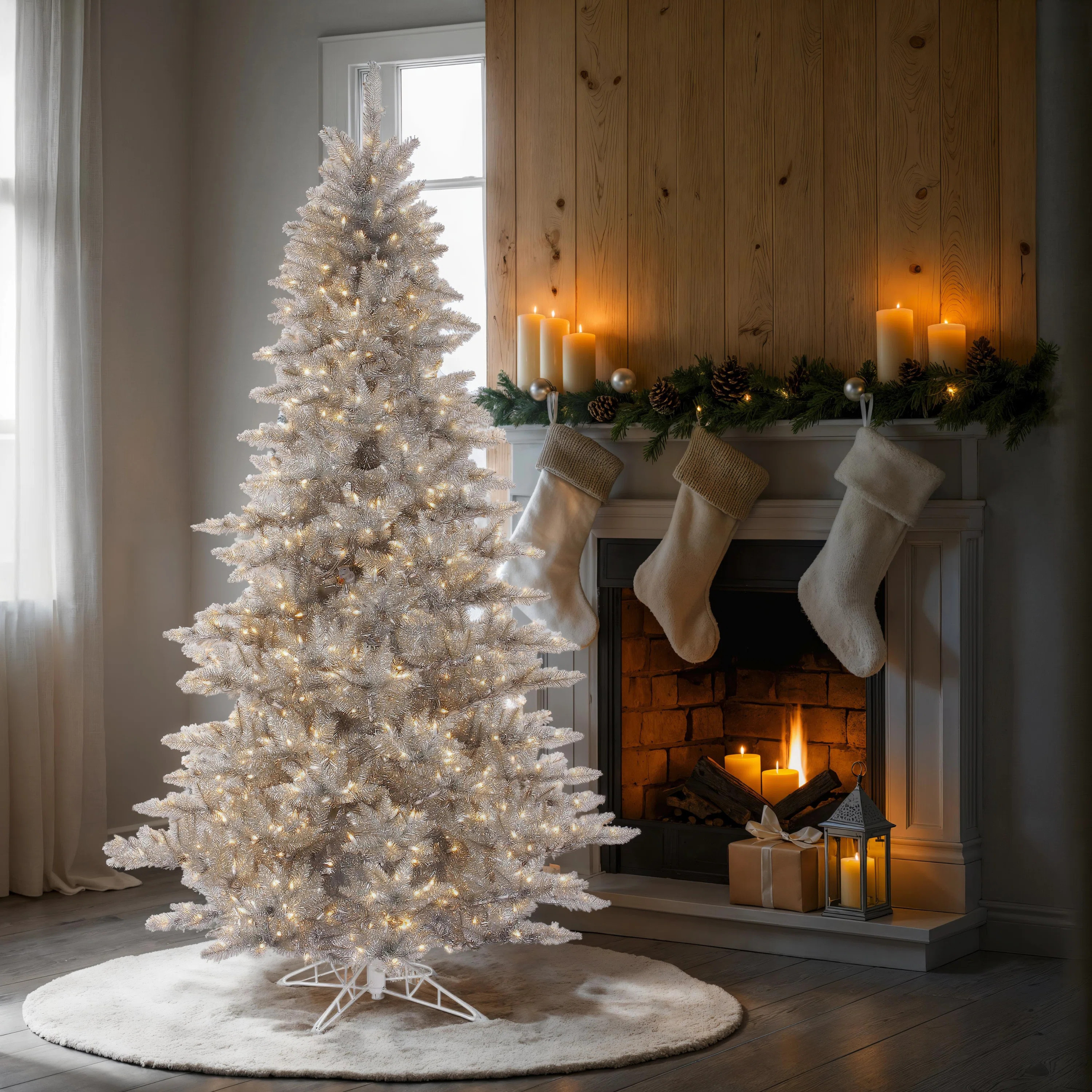 The Holiday Aisle® Silver Tinsel Fir Artificial Christmas Tree & Reviews | Wayfair | Wayfair North America