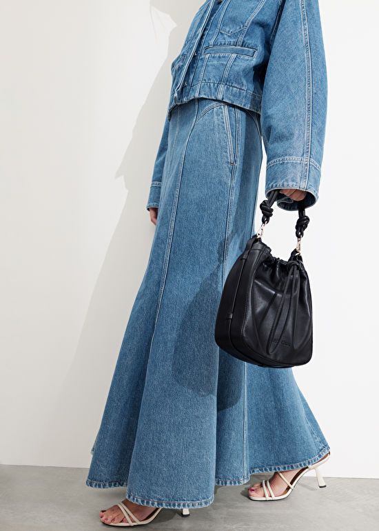 Pleated Denim Maxi Skirt - Mid Blue - Maxi skirts - & Other Stories US | & Other Stories US