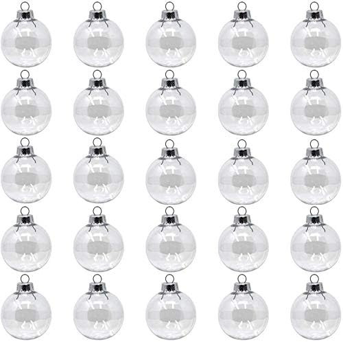 Creative Hobbies® - Bulk Value Pack of 25 pcs - 67mm (2-5/8 Inch) Round Clear Plastic Ball Ornam... | Amazon (US)