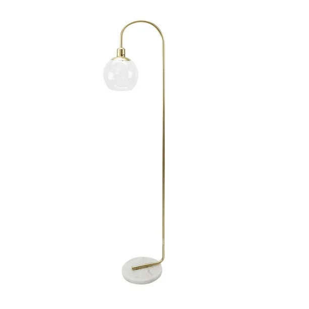 Better Homes & Garden Floor Lamp in Brushed Brass Color Made of Glass, Metal and Marble Material | Walmart (US)