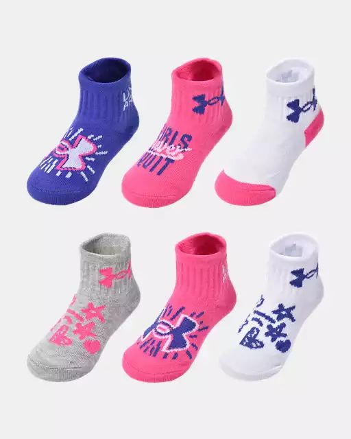 Girls' Infant/Toddler UA Essential Star Burst 6-Pack Quarter Socks | Under Armour | Under Armour (US)