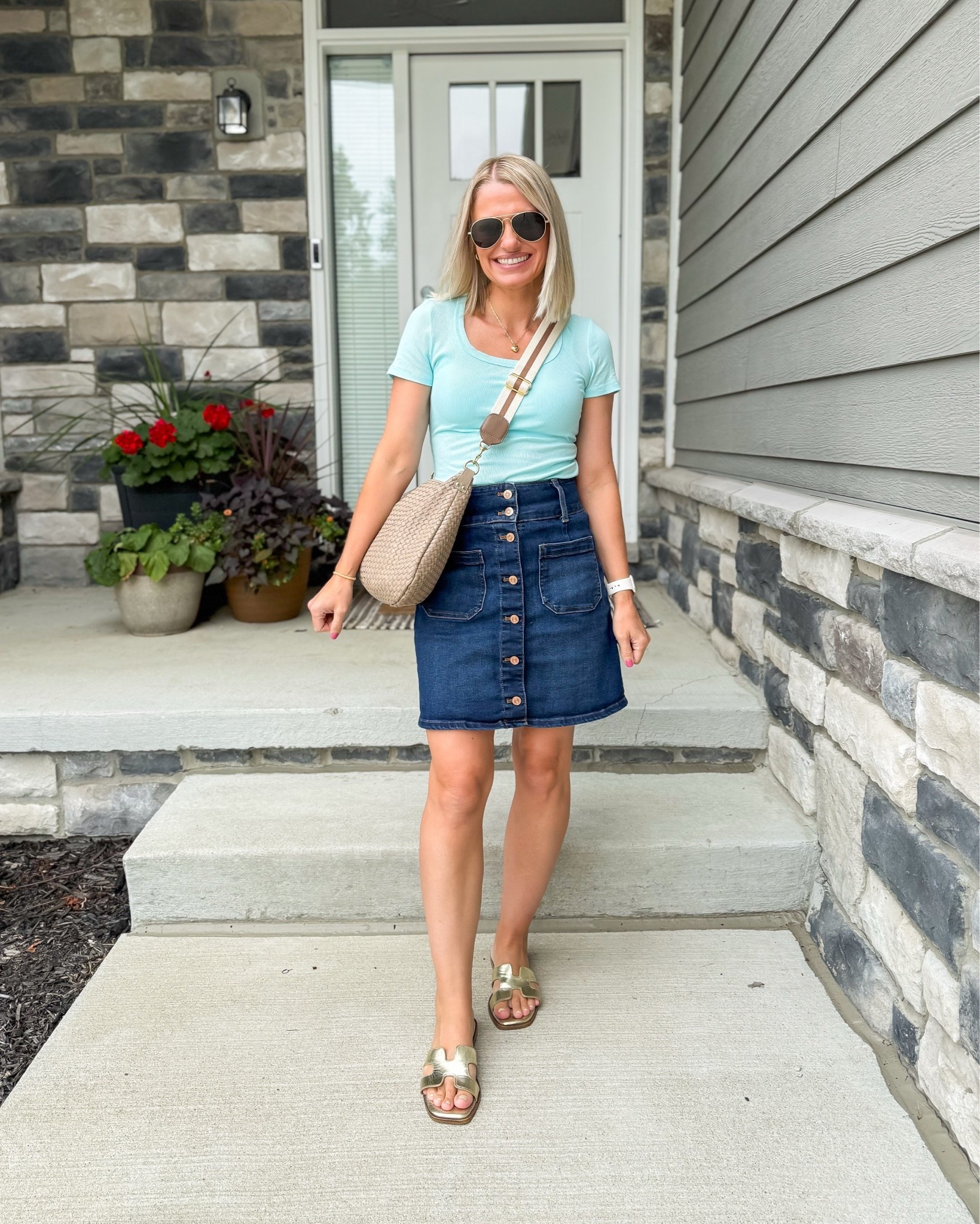 What I wore this week! I love this Jean skirt! It is so comfortable!! I’m wearing a 0.

#LTKootd #LTKOver40 #LTKPetite
