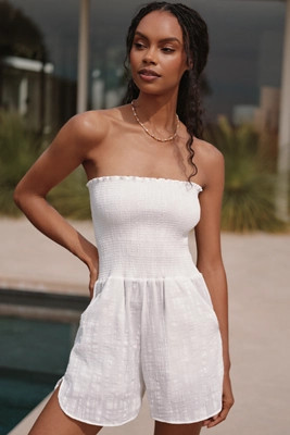Peixoto Torey Strapless Smocked Romper | Anthropologie (US)