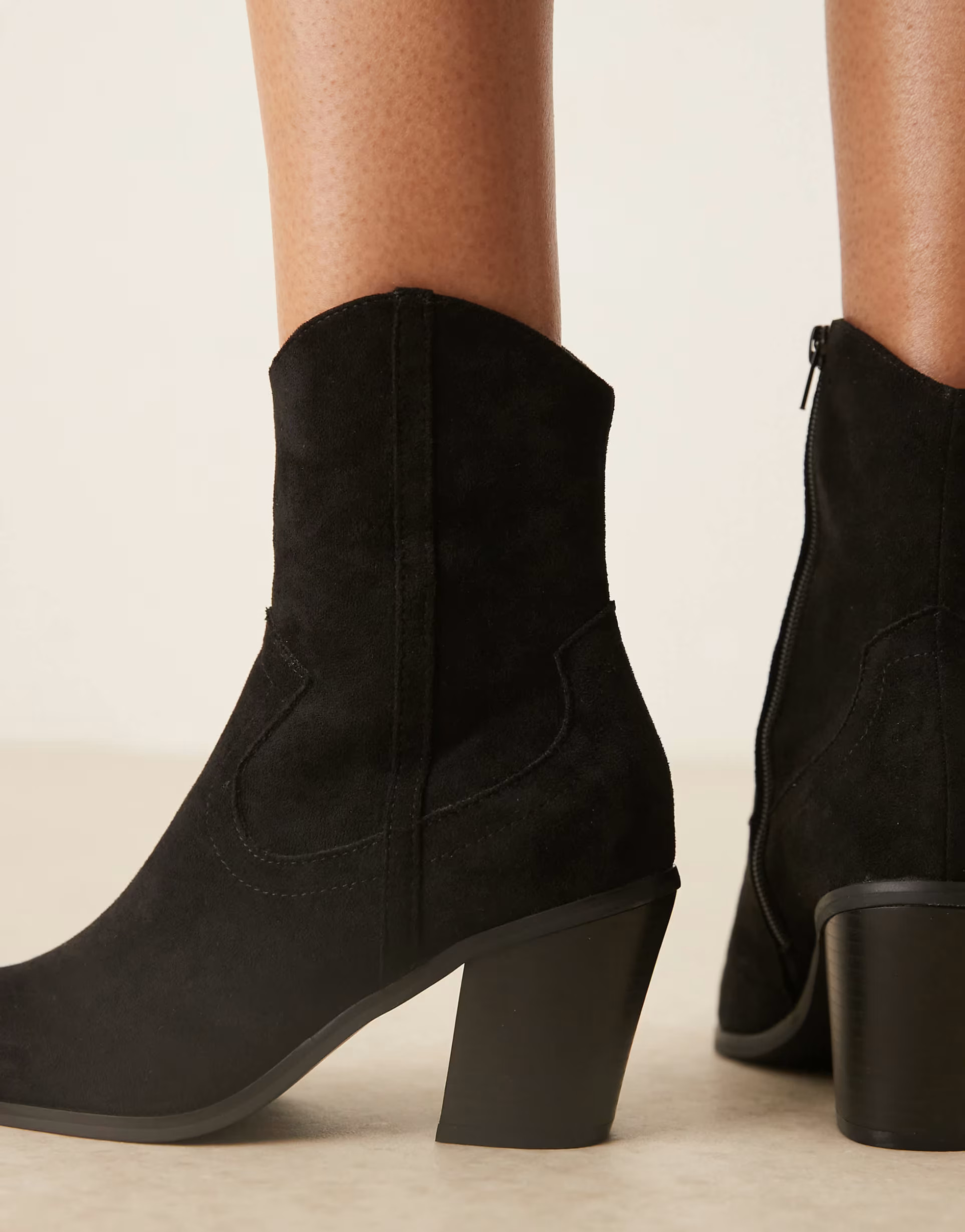 ASOS DESIGN Wide Fit Rational heeled western boots in black | ASOS | ASOS (Global)