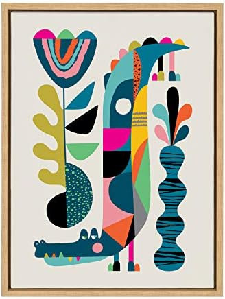 Kate and Laurel Sylvie Mid-Century Crocodile Framed Canvas Wall Art by Rachel Lee of My Dream Wal... | Amazon (US)