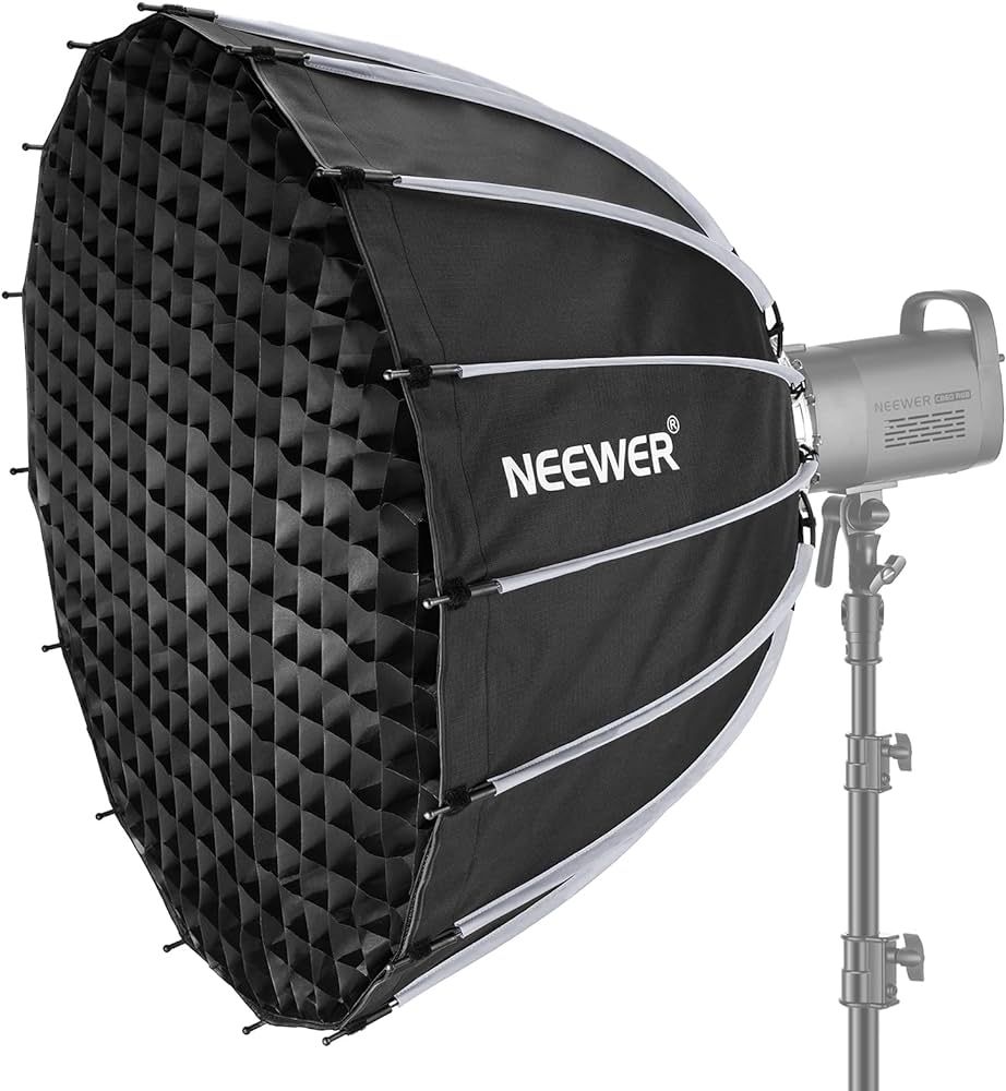 NEEWER 33inch/85cm Parabolic Softbox Quick Set up Quick Folding, with Diffusers/Honeycomb Grid/Ba... | Amazon (US)