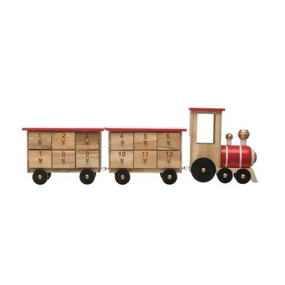 3 Piece Wood Train Advent Calendar with 24 Boxes Set The Holiday AisleÂ® | Wayfair North America
