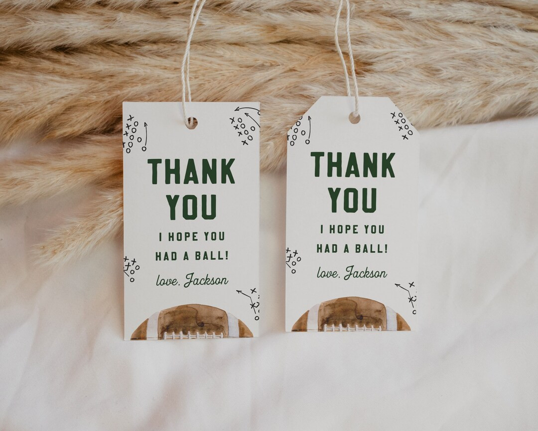 Editable Football Party Favor Tag Football Birthday Thank You Tag Football Goodie Bag Label Footb... | Etsy (US)