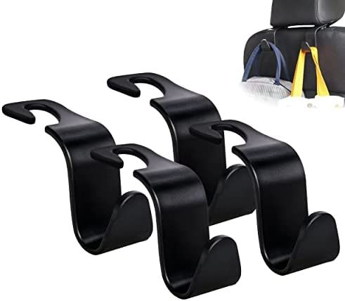 Amooca Car Seat Headrest Hook 4 Pack Hanger Storage Organizer Universal for Handbag Purse Coat fi... | Amazon (US)