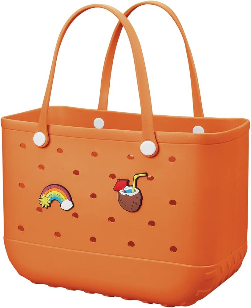 Amazon.com | Baonat Beach Bag Rubber Tote Bag - Waterproof Travel Bag for Women Washable Tote Bag... | Amazon (US)