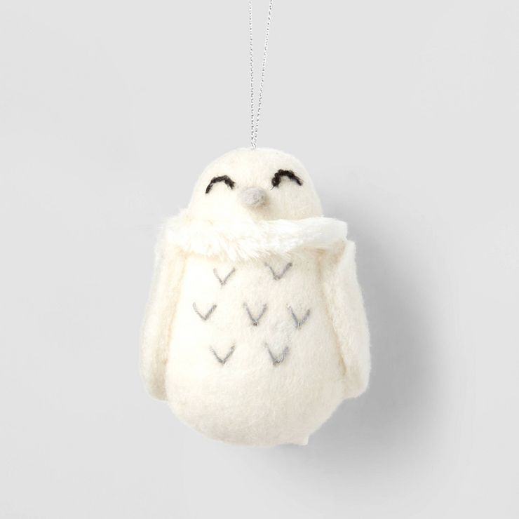 Boiled Wool Owl Christmas Tree Ornament White - Wondershop™ | Target