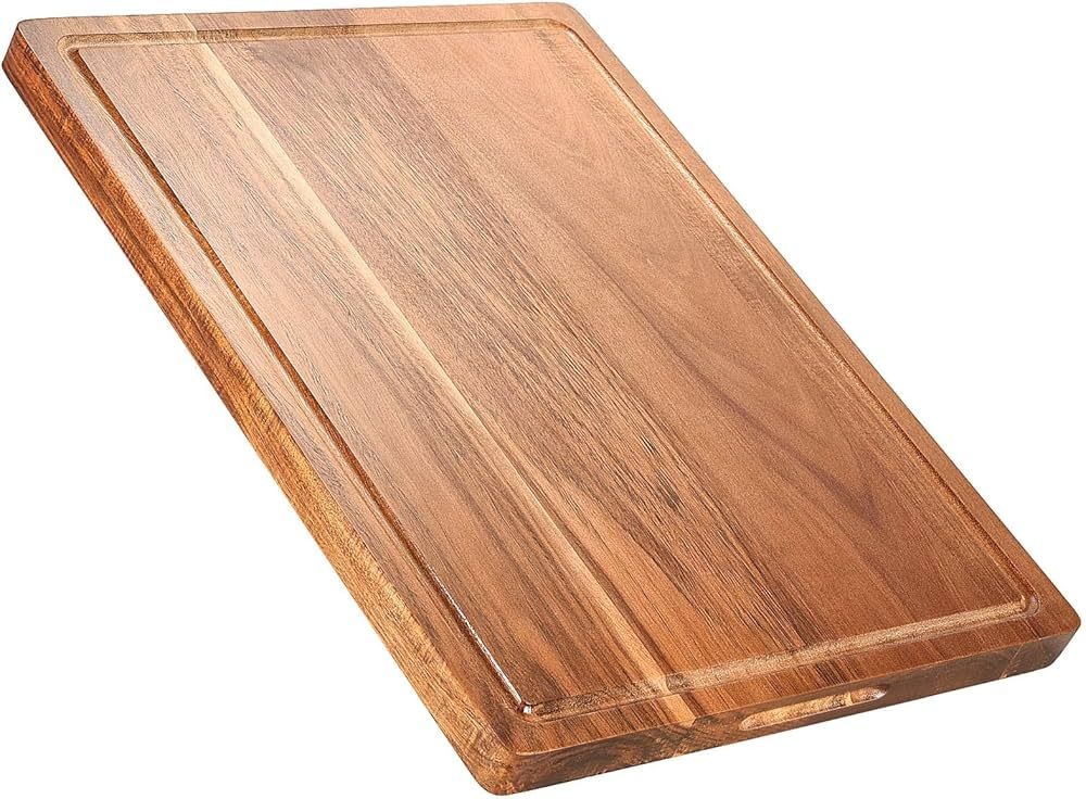 Wood Cutting Boards for Kitchen, Large Charcuterie boards,Reversible Wooden Chopping Board With J... | Amazon (US)