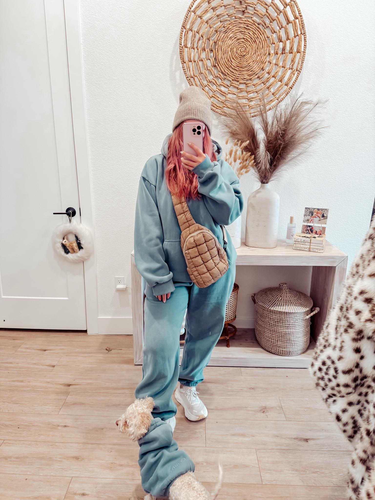 Comfrt ootd. Signature collection in sky for both me and Moosh. I’m wearing an xl in both. Moosh is wearing a XS  

#LTKPets #LTKFindsUnder50 #LTKMidsize