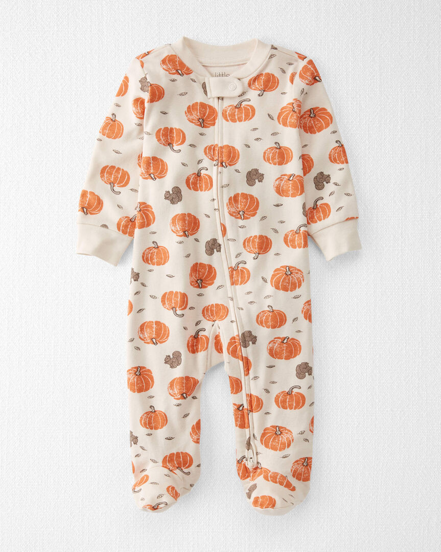 Baby Organic Cotton Sleep & Play Pajamas in Harvest Pumpkins Print | Carter's Inc