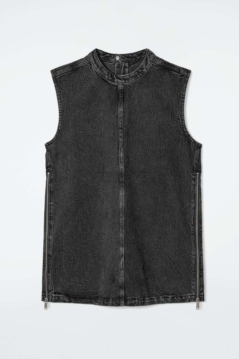 Sleeveless Zip-Up Denim Top | COS UK