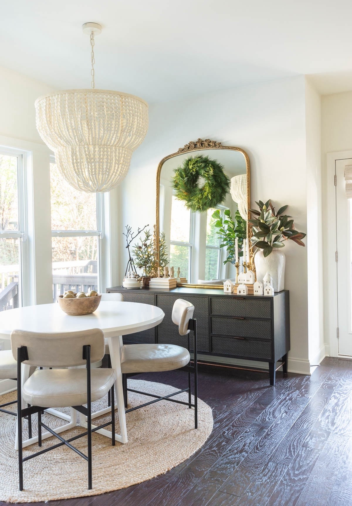 I added this mixed pine and juniper wreath to the Primrose mirror in my breakfast nook for an easy, yet stylish, holiday look. home decor dining room decor Christmas decor holiday decor Wayfair find

#LTKStyleTip #LTKHoliday #LTKHome