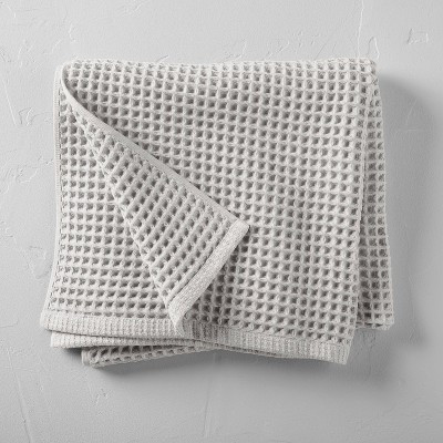 Waffle Bath Towel Gray - Casaluna™: 100% Cotton, Lightweight 300-450 GSM, Pre Washed, OEKO-TEX Certified | Target