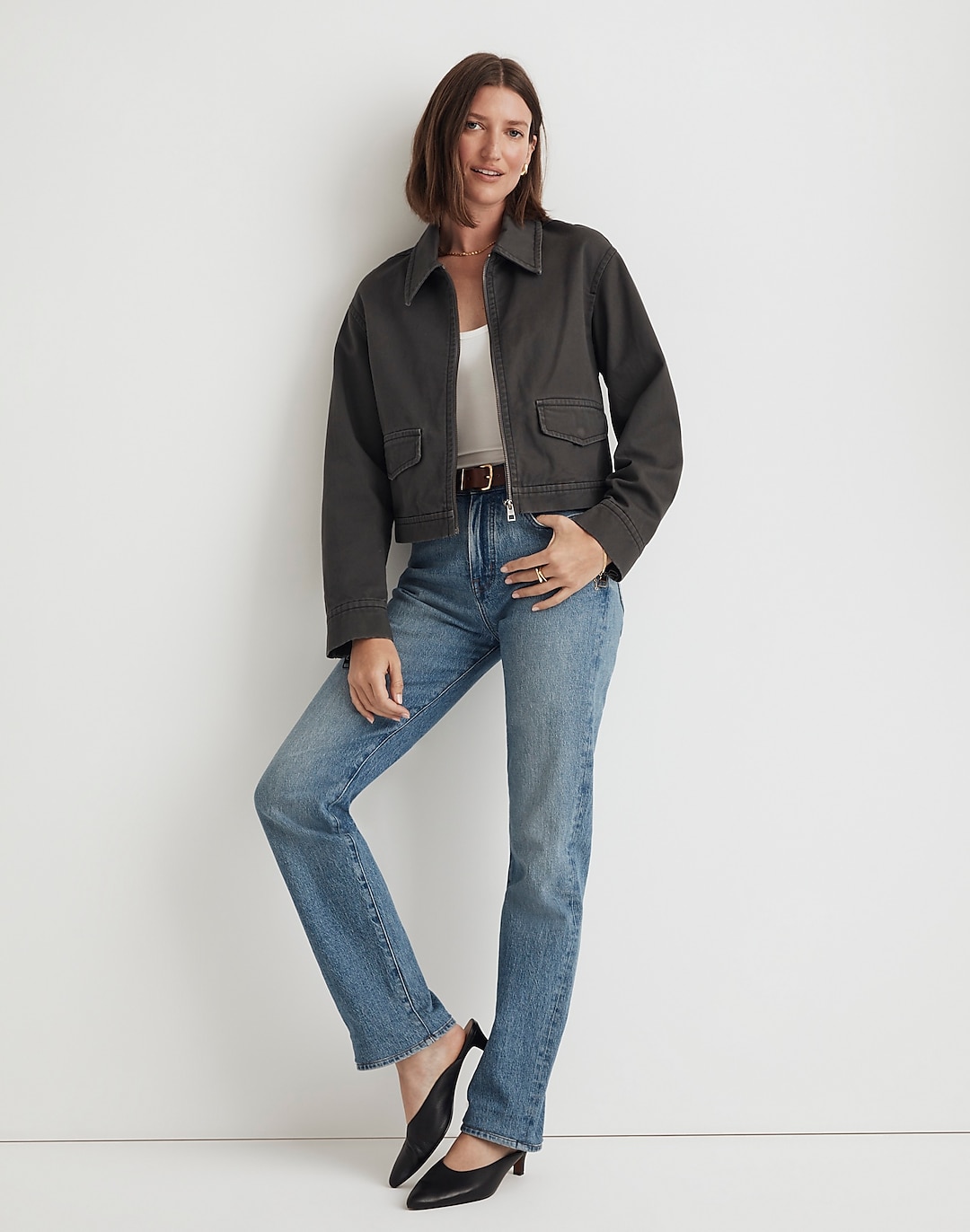 Cropped Utilitarian Jacket in (Re)generative Chino | Madewell