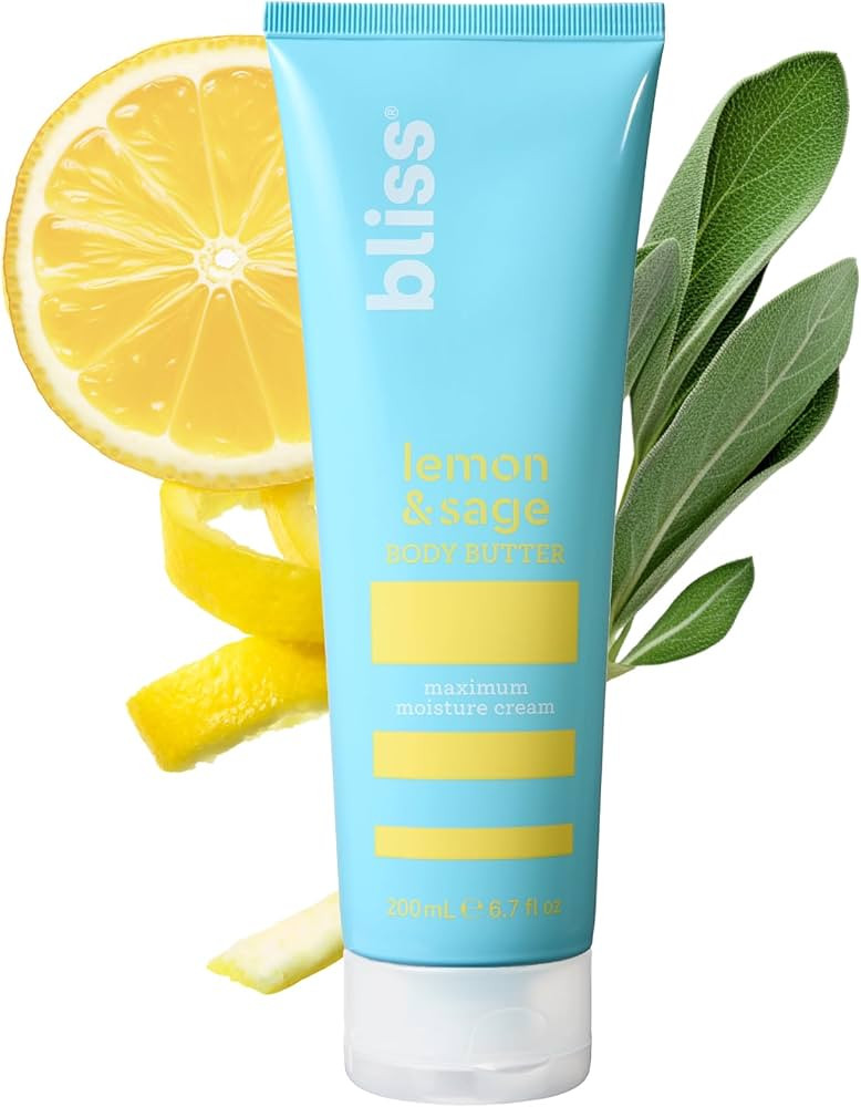 Bliss Body Butter – Lemon & Sage - Maximum Moisture Cream - 6.7 Fl Oz - Daily Lotion for Dry Sk... | Amazon (US)
