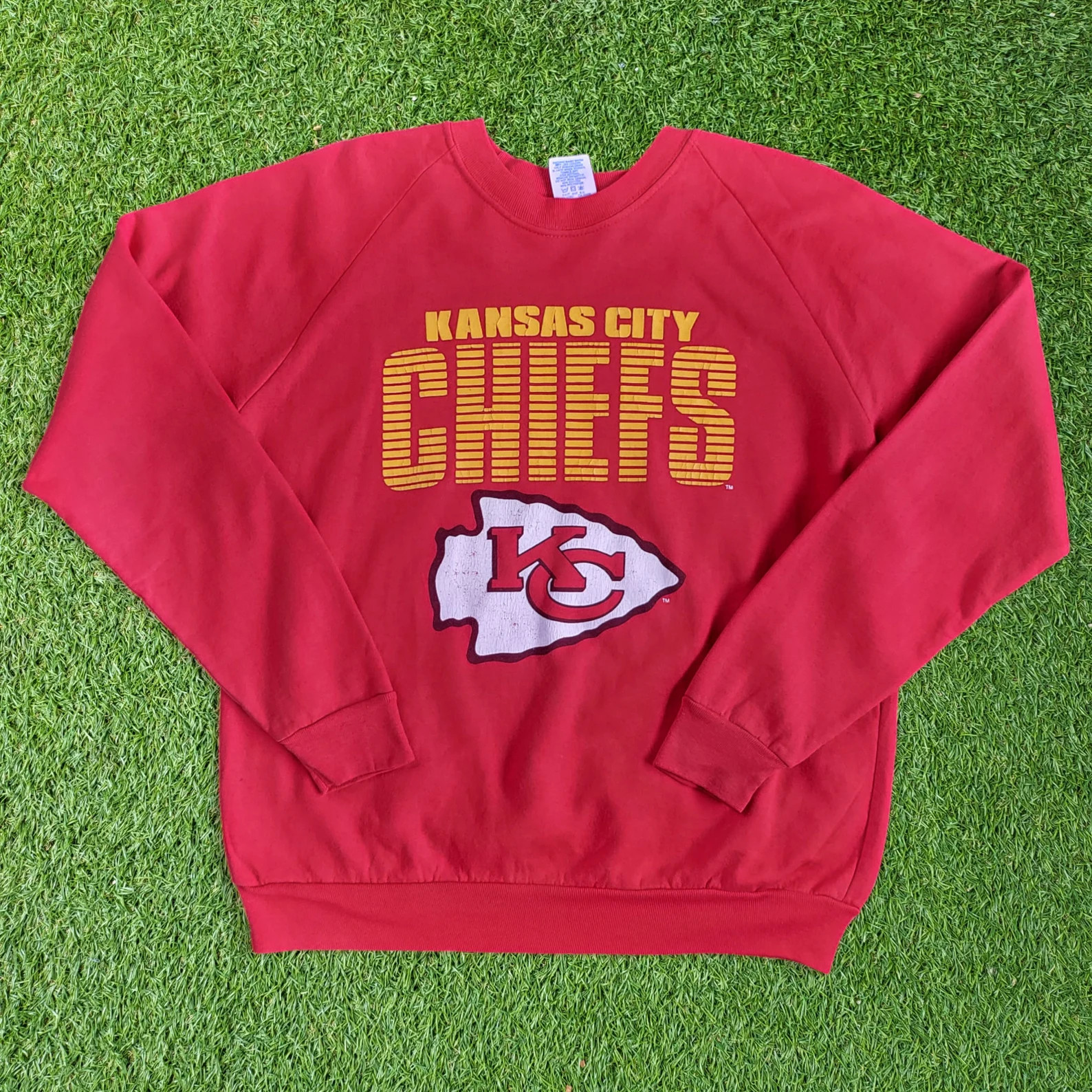 Y2K NFL Kansas City Chiefs Sweatshirt Vintage Printed Big Graphic Crewneck Pullover Large Size - ... | Etsy (US)