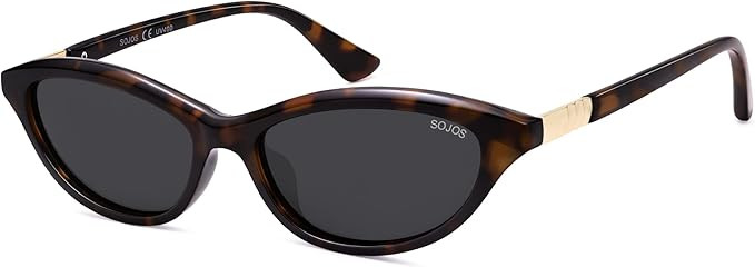 SOJOS Trendy Oval Sunglasses for Women Men,Fashion Petite Cat Eye Shades Thin Light Weight Rim UV... | Amazon (US)