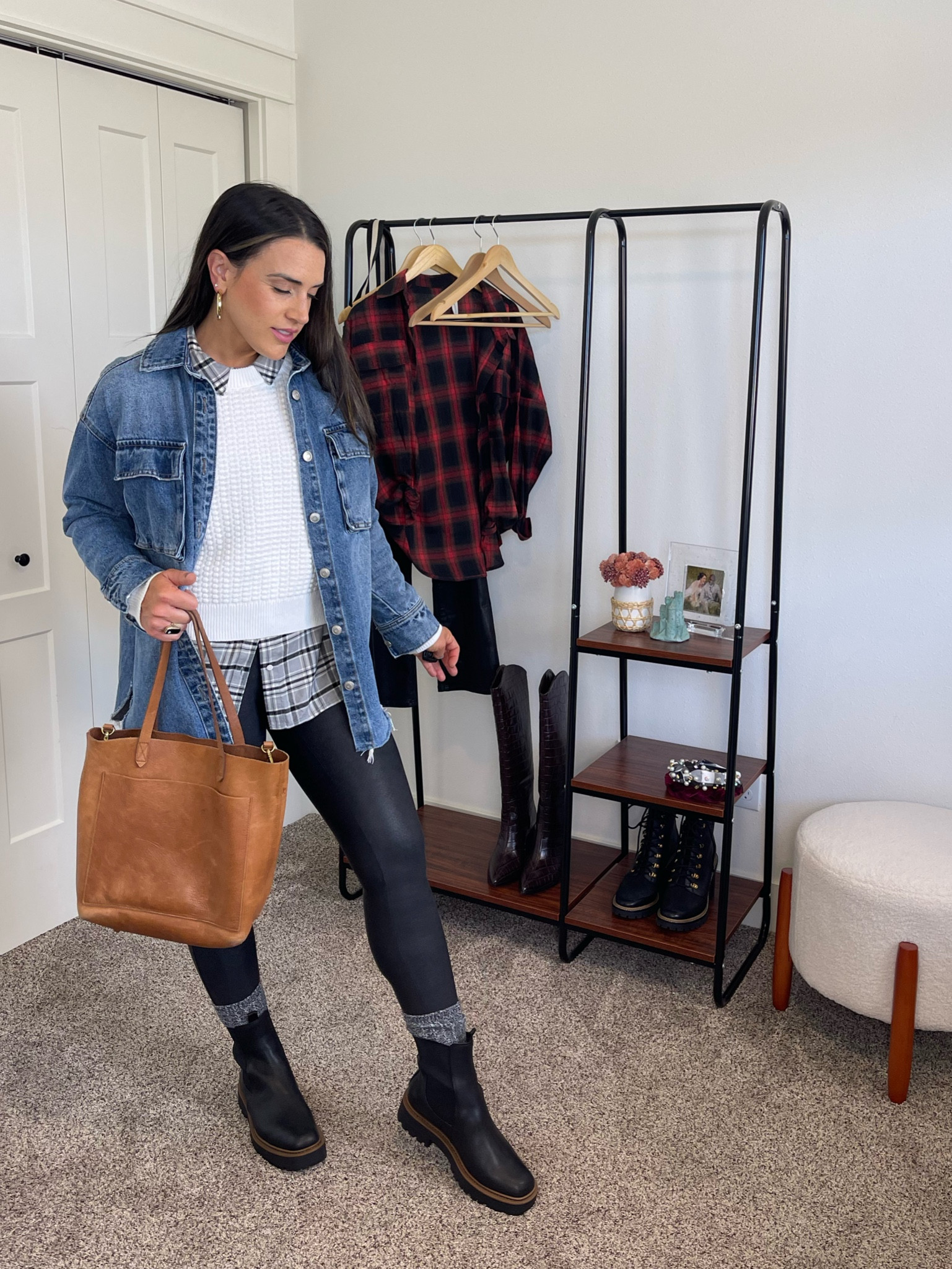 
Chelsea boots | waterproof boots | fall style | white sweater | spanx leggings | layered look| denim shacket | how to style Chelsea boots | Sam Edelman | fashion ideas | fall and winter outfit | cozy style 

Sweater fits tts
Leggings fit tts. 
Button down fits tts 
Boots. Sized up.5 

#LTKFind #LTKSeasonal #LTKshoecrush