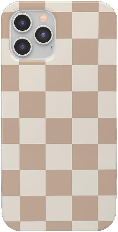 Casely iPhone 12/12 Pro Case | Fit Check | Neutral Checkerboard Checkered Case | Amazon (US)