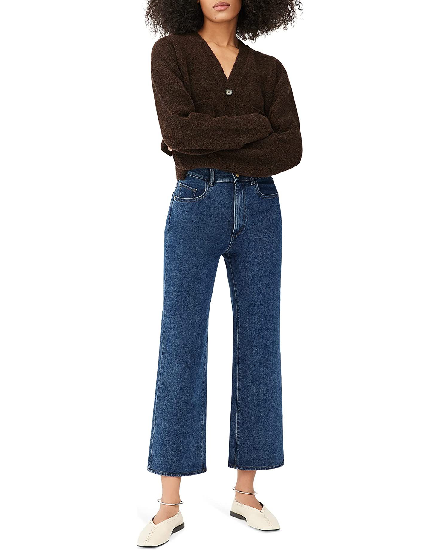 DL1961 Hepburn Wide Leg High-Rise Vintage Ankle in Seacliff | Zappos