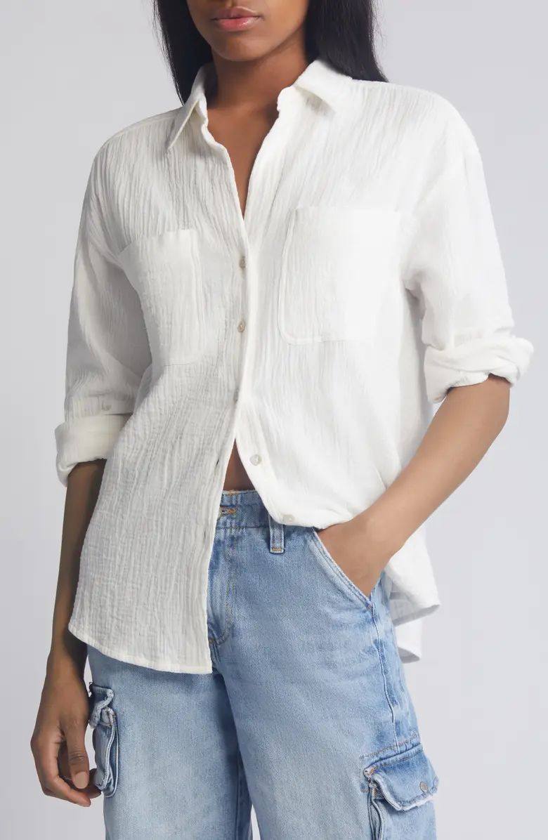 Topshop Casual Cotton Button-Up Shirt | Nordstrom | Nordstrom