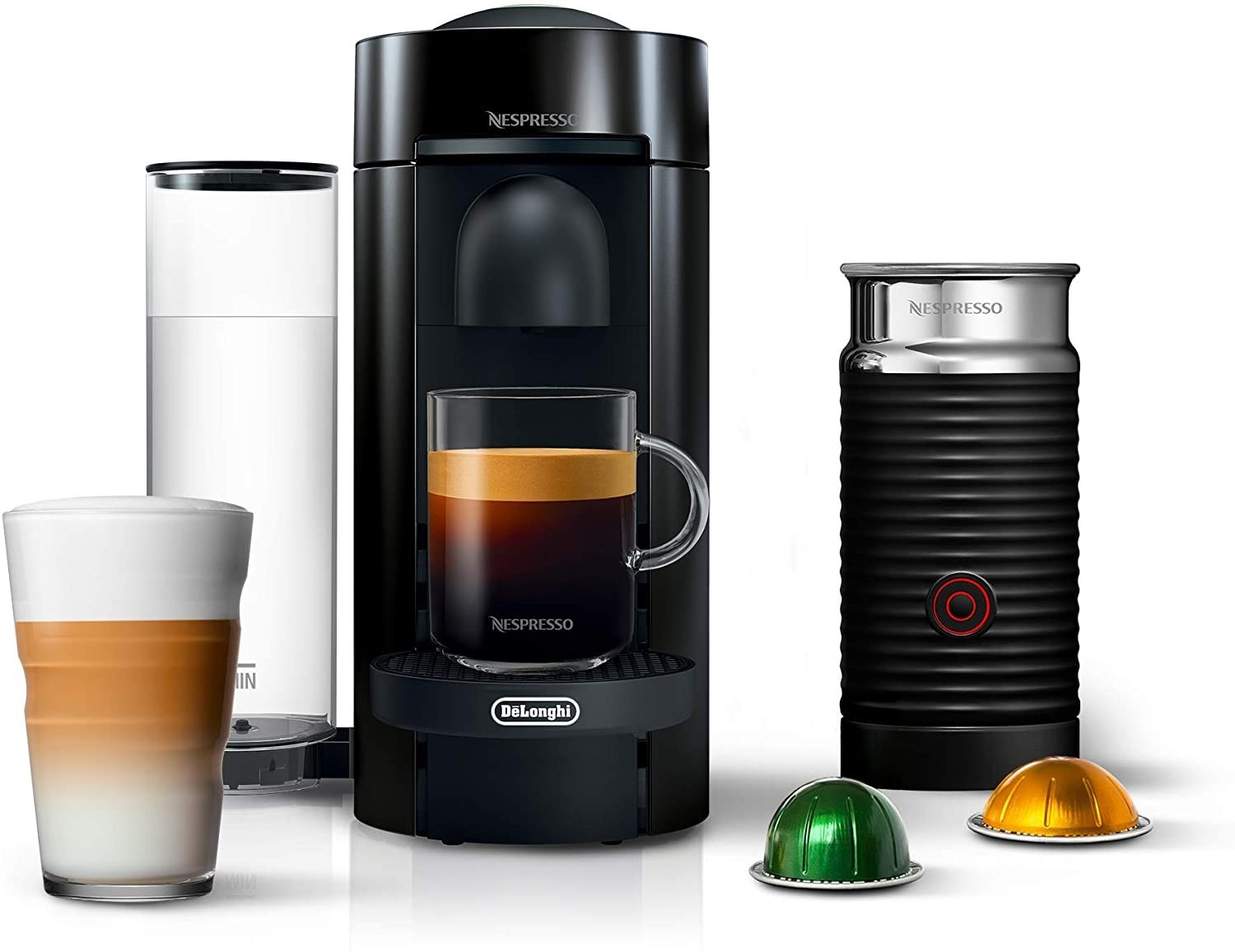 Nespresso VertuoPlus Coffee and Espresso Machine by De'Longhi with Milk Frother, Ink Black | Amazon (US)