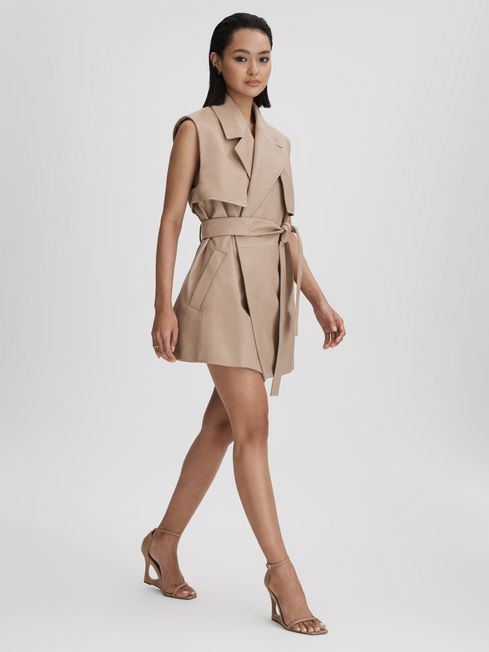 Leather Strappy Wedge Heels | Reiss UK