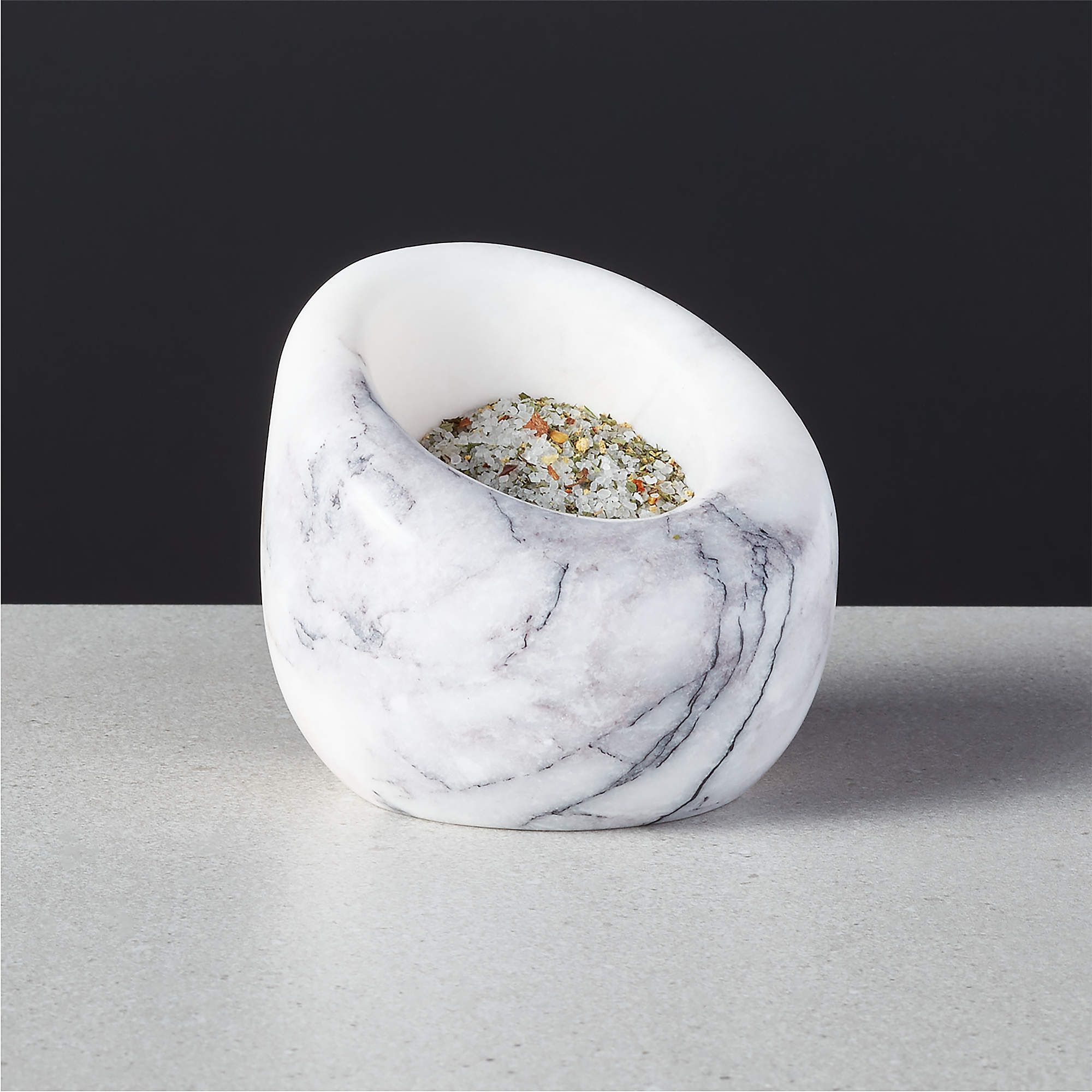 Pinch Marble Salt Cellar + Reviews | CB2 | CB2