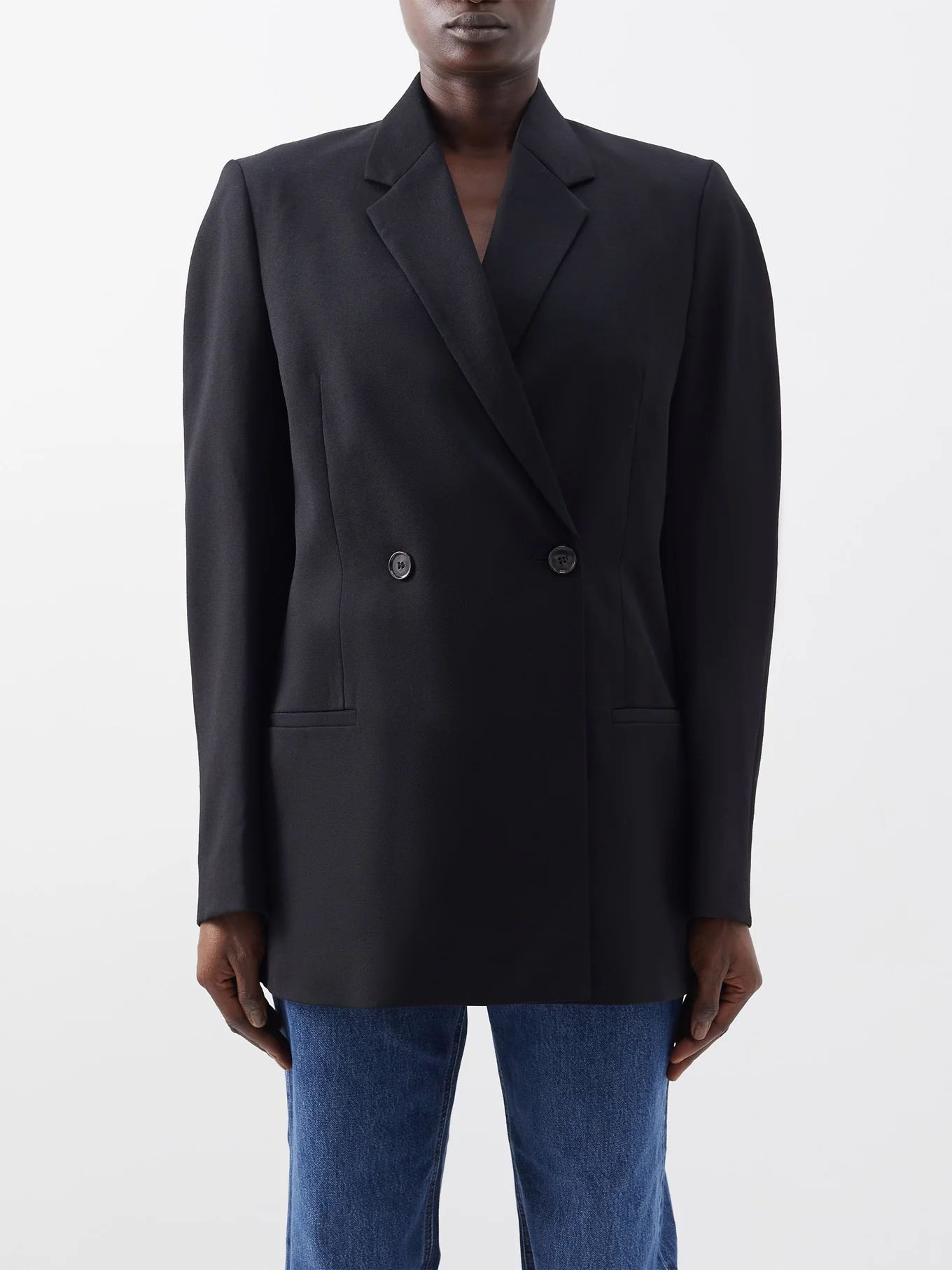 Double-breasted wool jacket | Matches (UK)