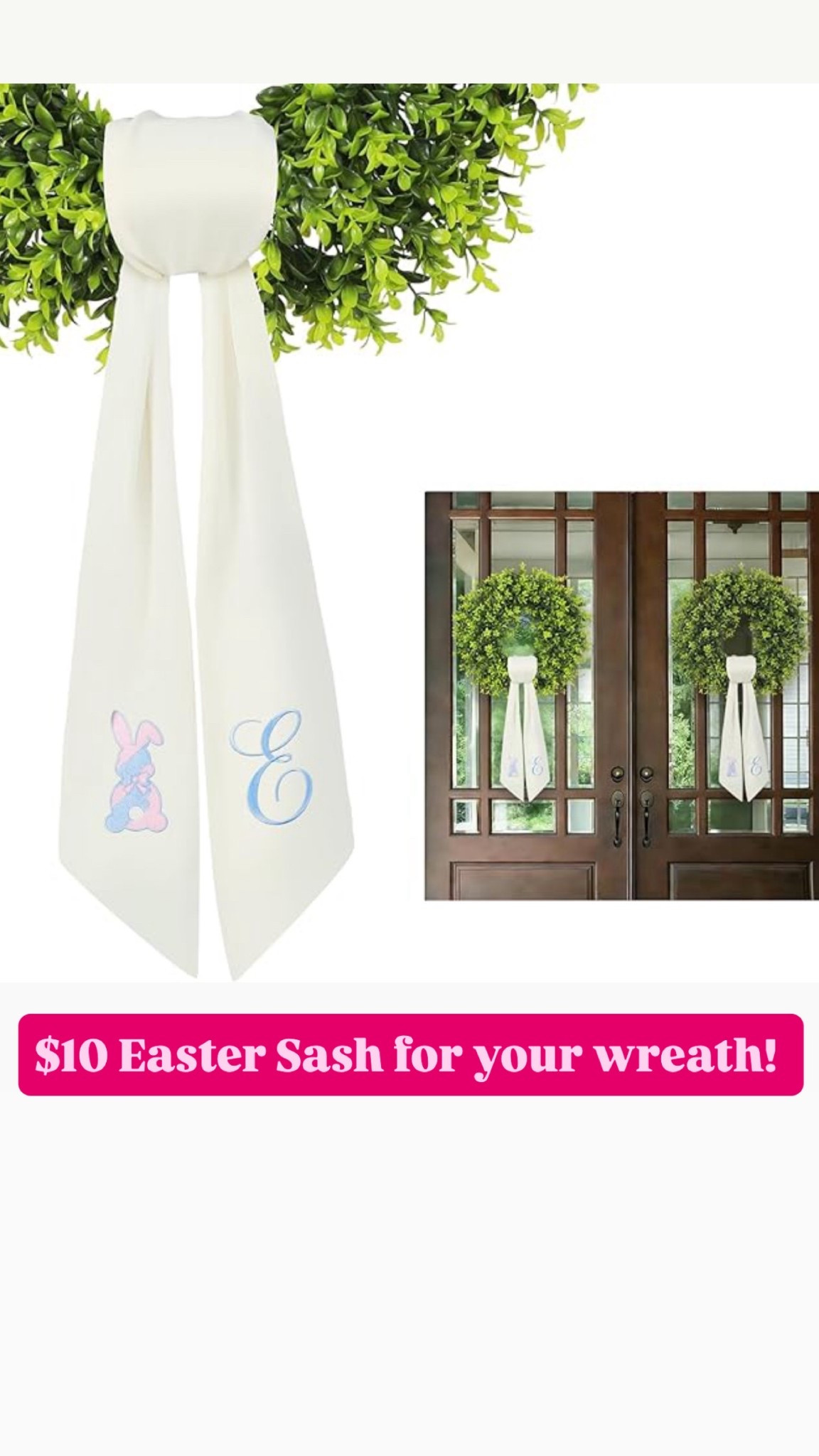 Easter sash for your wreath 
Easter porch 
Easter decor 

#LTKSaleAlert #LTKHome