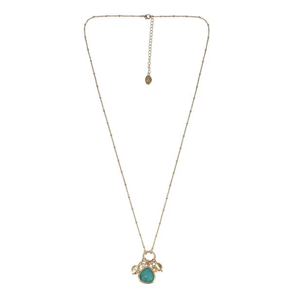 The Pioneer Woman Turquoise and Freshwater Pearl Charm Long Pendant Necklace | Walmart (US)