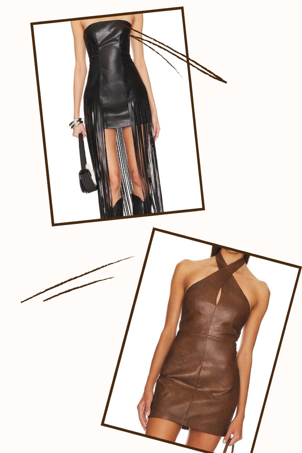 chinese dress ladies Faux Leather Dress - Leather Mini Dress - Open Back Mini Dress main image 1